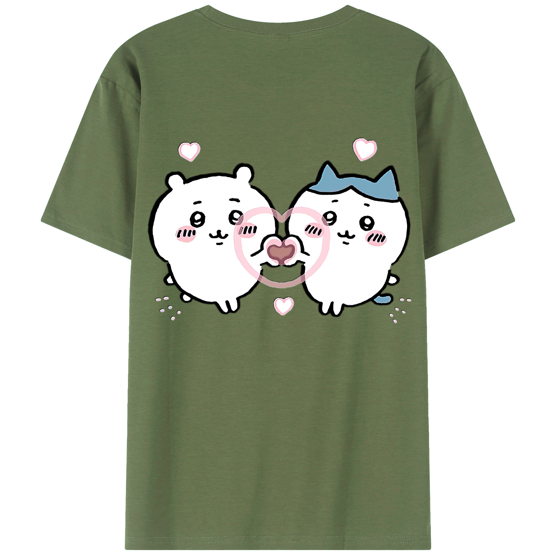 （画像用） ちいかわ ちいかわ Chii-kawa chiikawa 綿100％ メンズ半袖Tシャツ（バックプリント） 通気性